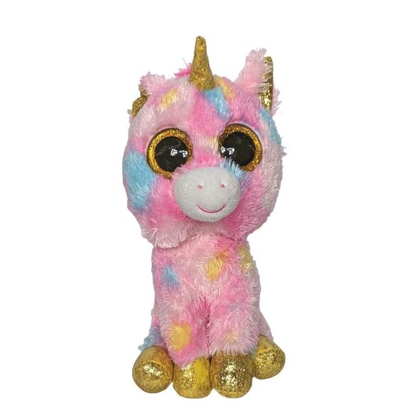 Ty Beanie Boos Fantasia Pink Unicorn Plush Stuffed Animal 2019 6.5" - Picture 1 of 6